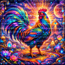 DIGITAL COSMIC ROOSTER PHOTO DIGITAL PRODUCT PHOTOGRAPH IMAGE WALLPAPER 0.99 I17