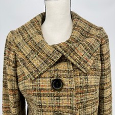 Classiques Entier Women's S Tweed Fall Colors Cropped 3 Button Wool Blazer