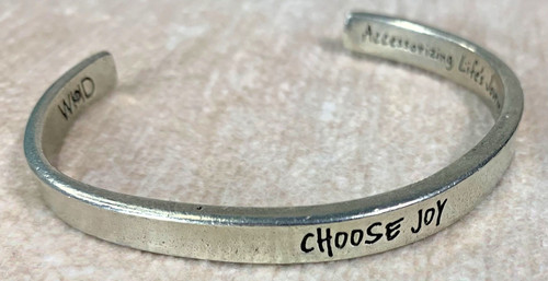 Whitney Howard Designs "Choose Joy" Pewter Cuff Bracelet - Made in USA