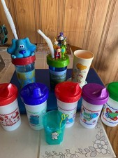 Lot of 8 Vintage Playtex Sippy Cups Blues Clues, Teletubbies