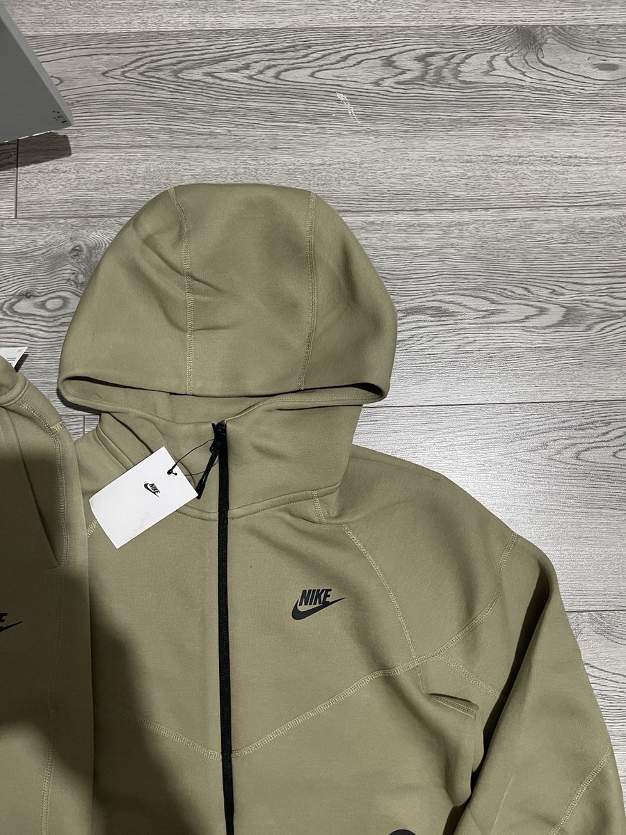 Nike Sportswear Tech Fleece Tracksuit Set Hoodie Joggers Khaki