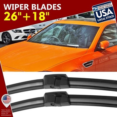 NEW 26''+18'' OEM Replace Quality Bracketless Windshield Wiper Blades Side lock