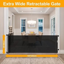 WOMHOM 100 INCH EXTRA WIDE BABY GATE FOR LARGE OPENING RETRACTABLE BABY GATES -