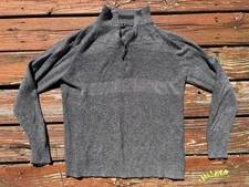Smartwool Ripple Ridge Gray Mens 1/4 Zip Merino Wool Pullover Size Medium