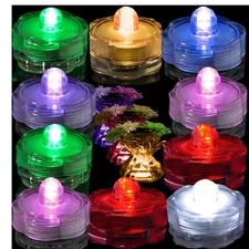 6 Submersible Tea Led light Underwater Wedding Party Vase Decor Candle Pool Pond