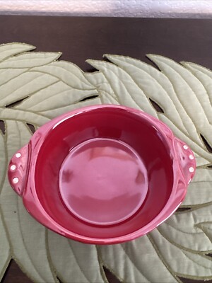 Donatella 4 Arpaia Pearlessence Red Maroon Stoneware Ramekins Bowls Rhinestones