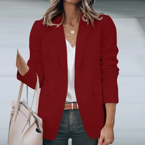 Ladies Casual Long Sleeve Cardigan Jacket Womens OL Open Front Blazer Suit S-5XL - Picture 6 of 69