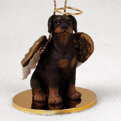 Doberman Pinscher Uncropped Red ANGEL Tiny One Ornament Figurine Statue