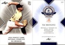 NIC BRONZINI 2021 LEAF PERFECT GAME NATIONAL SHOWCASE ROOKIE CARD #257