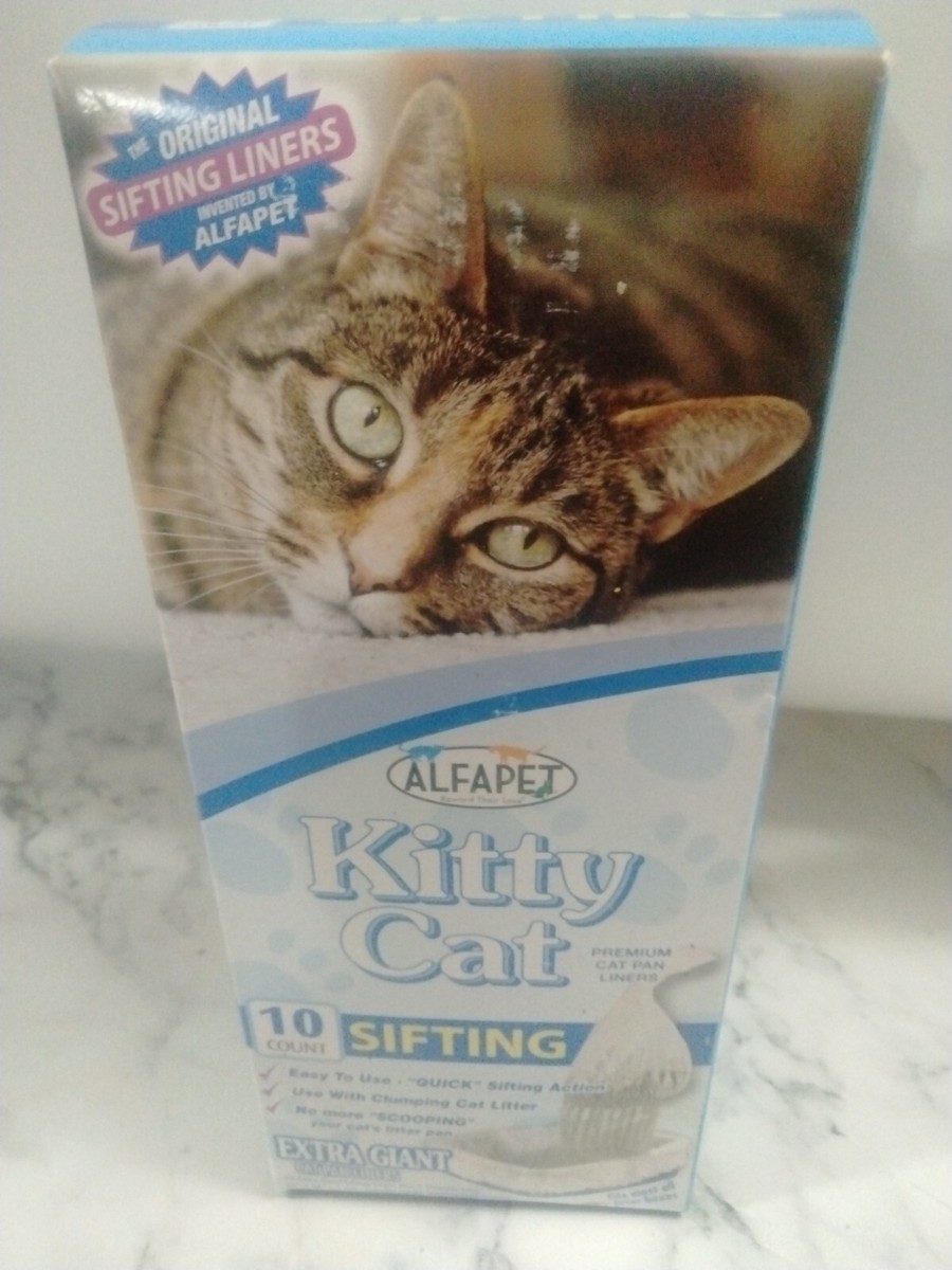 Alfapet Kitty Cat Sifting Litter Box Pan Extra Giant Liners 10CT 40