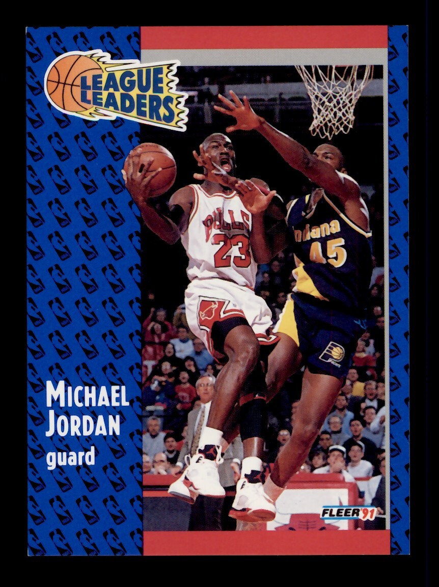 1991-92 FLEER #220 MICHAEL JORDAN LEAGUE LEADERS CHICAGO BULLS HOF