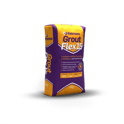 Kelmore Flex15 Fugenmörtel für Wände und Böden 3 kg / 17 Farben verfügbar