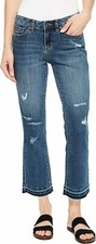 prAna Cia Cropped Flare Jean Distressed Antique Blue Size 0