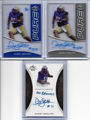 2015 Leaf Trinity Danny Shelton Charcoal PURE Glass Auto RC DT Huskies Browns