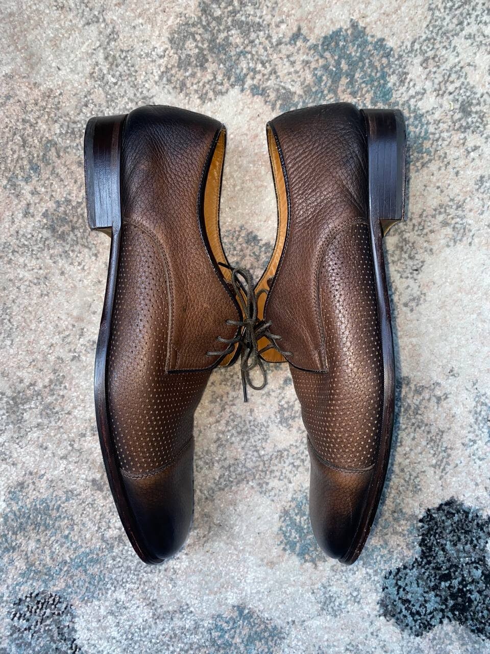 SAOLA Scarpe derby vintage Doucal's in pelle marrone Made in Italy UK9 US10 EU43