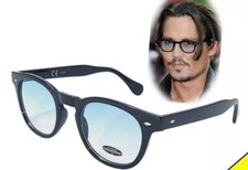 OCCHIALI DA SOLE Uomo Johnny DEPP TONY STARK Blu STILE MOSCOT VINTAGE