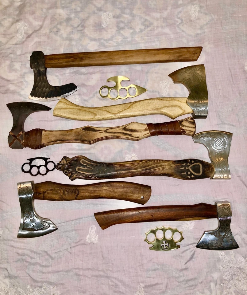 Lot of 6 Viking Axes - Medieval Norse Battle Axes - Outdoor Hunting - Image 3 of 4