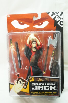 SAMURAI JACK ACTION FIGURE TWO HAND SLICING SWORD DAGGER BATTLE