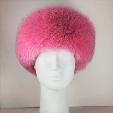 Real Hot Pink Fox Fur Headband Bubblegum genuine authentic Manufactured in US