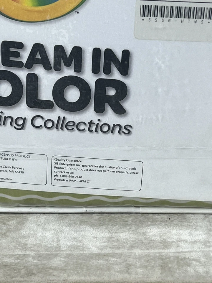 Conjunto de Lençóis Gêmeos Crayola Dream In Color Listra Serpentina Verde Gritando NOVO - Imagem 3 de 4