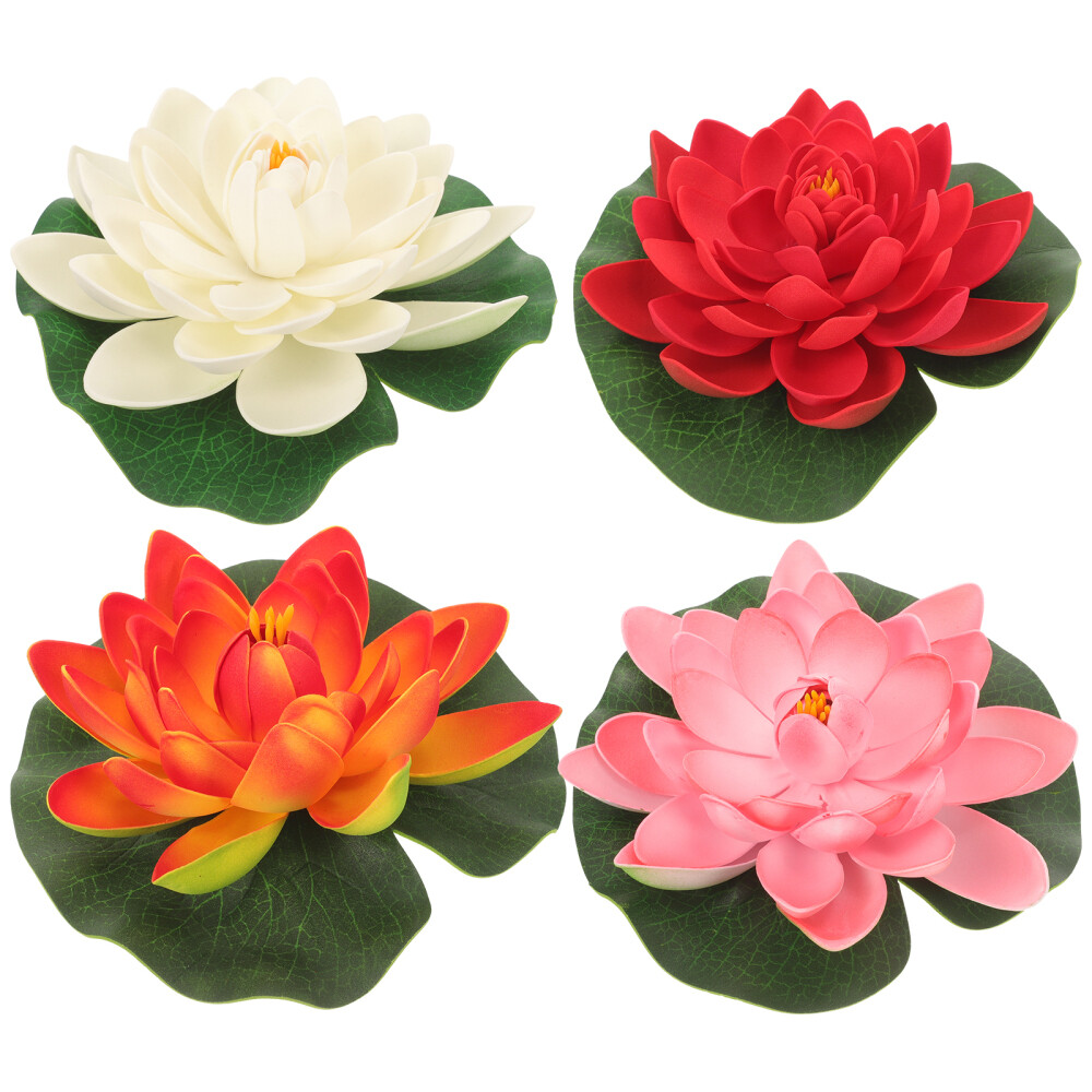 4 PCS Artificial Plant for Pond Fish Tank Garden Lotus Flower Pool