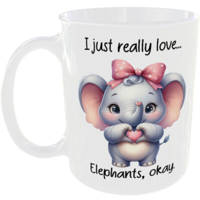 ICH LIEBE WIRKLICH ELEFANTEN TASSE HERZ TIER KAFFEE TEETASSE GESCHENK GESCHENKE GEBURTSTAG