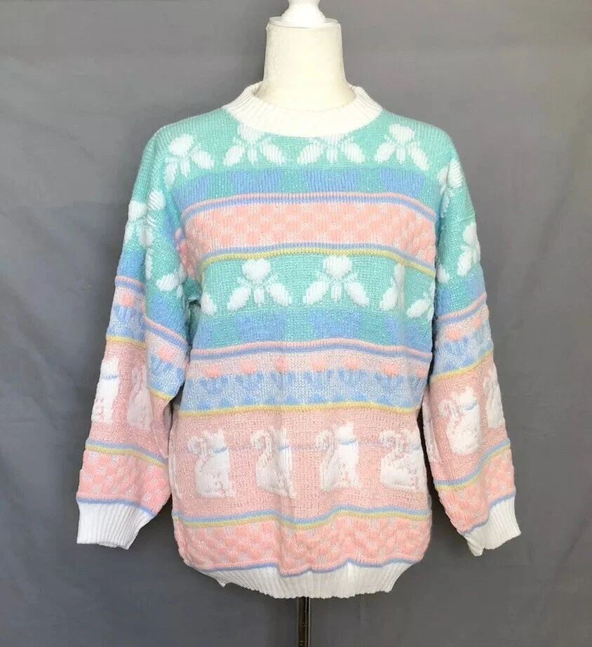 Pastel cat sweater sales
