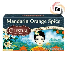 6x Boxes Celestial Mandarin Orange Spice Herbal Tea | 20 Bags Each | 1.9oz