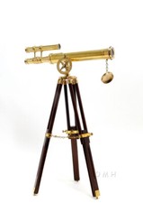 Brass Telescope with Stand- 18 Inch Nautical Decor