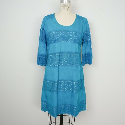 blue dress for baby girl Groovy Retro 70s Hippie Floral Sleeveless A-Line Dress S main image 0