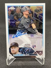Charles Leblanc 2023 Topps Chrome Update On Card Auto RC Rookie Miami Marlins. rookie card picture