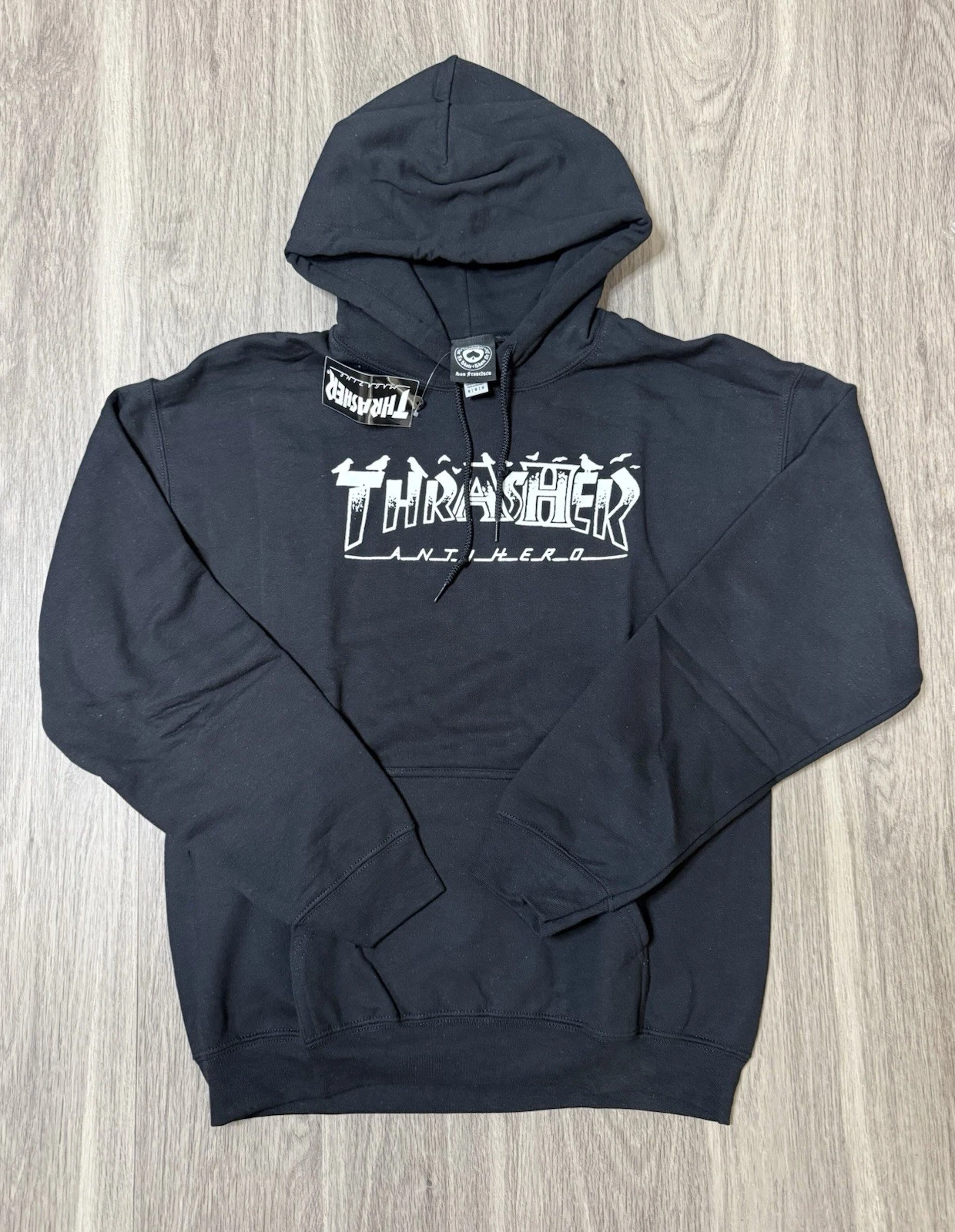 Thrasher Logo Hoodie Black Size Medium