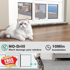 Aluminum Cat Door Window Insert 36-40 Inch Adjustable