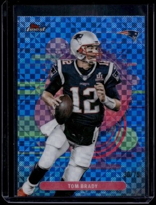2025 Topps Finest Football Tom Brady #197 Uncommon Blue X-Fractor /75