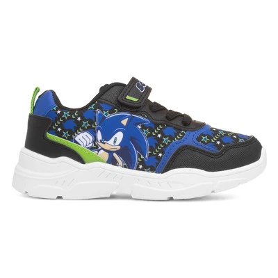 Sonic The Hedgehog Boys Trainers Black Kids Easy Fasten Girls Character Kai SIZE