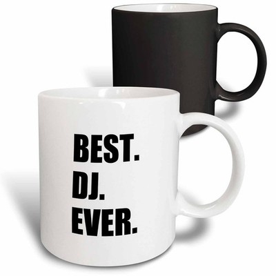 3dRose Best DJ Ever 11oz Black Magic Transforming Mug Music Deejay Gift