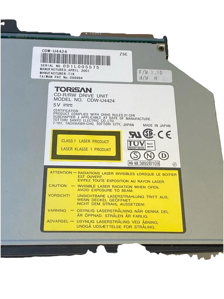 CD-R/RW Foliage + Cover + Mounting For Gateway Solo 9300 Laptop Mode: CDW-U44 - Image 3 of 4