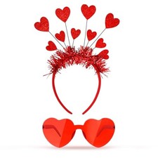 Valentines Day Heart Headbands and Heart Shape Sunglasses for Halloween
