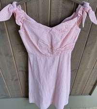 J.Crew Pink White Stripe Cotton Tie Strap Sundress Sz 2