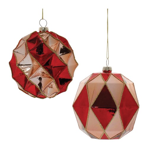 Glitzernder Harlekin Glaskugel Ornament (6er Set)