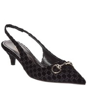 Gucci Horsebit Gg Velvet Slingback Pump Women's
