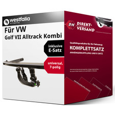 Anhängerkupplung abnehmbar + E-Satz 7pol universell für VW Golf VII Alltrack 14-