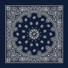 Lot of 3 x Hav-A-Hank NAVY BLUE PAISLEY Bandana 22" SCARF SCARVE HEAD WRAP