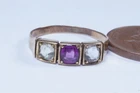 ANTIQUE VICTORIAN ENGLISH 9K GOLD ALMANDINE GARNET RING c1880