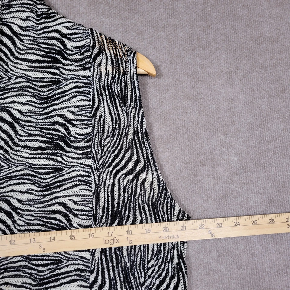 CHICO'S Vest Women's 2 (Large) Zebra Sleeveless Cardigan Lightweight Waterfall - Image 3 of 4