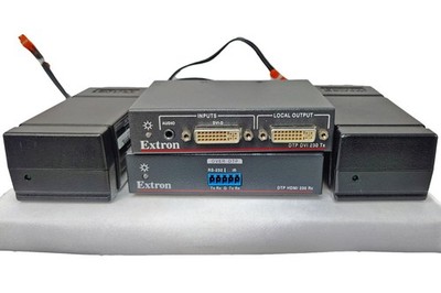 Extron DTP DVI 4K 230 Tx Transmitter HDMI 4K 230 Rx Receiver Set w Power Supply