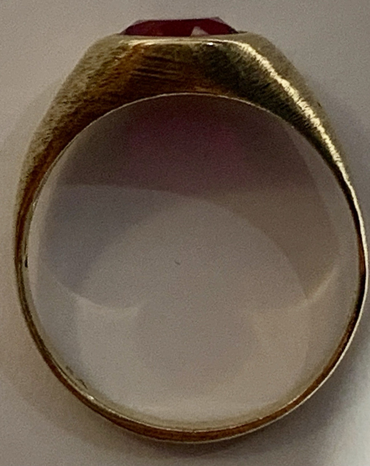 Men’s Diamond Ruby Ring lab-created, Solid 10k Ye… - image 9