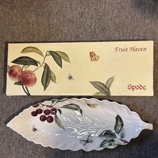 Spode Fruit Haven Piatto da portata design foglie 41 cm x 15 cm Made in England in scatola 