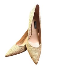 Nine West Fifth Pumps Women 10.5 Natural Multi Excellent Tweed Pointed Stiletto