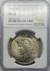 1923 Silver Peace Dollar MS 64 NGC Certified